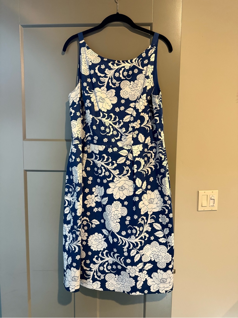 Boden Navy and White Floral Midi Dress